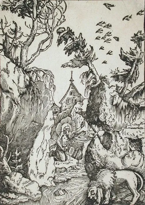 Framed Print : Saint Jerome in Penance, c1511. Creator: Hans Baldung Framed Print : Saint Jerome in Penance, c1511. Creator: Hans Baldung