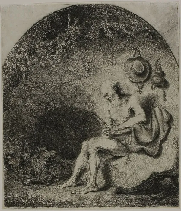 Framed Print : Saint Jerome in Penitence, 1644. Creator: Ferdinand Bol Framed Print : Saint Jerome in Penitence, 1644. Creator: Ferdinand Bol