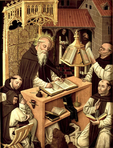 Saint Jerome in the scriptorium, ca 1485. Artist: Master of Monasterio de Santa Maria del Parral (active ca. 1500)