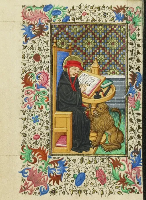 Framed Print : Saint Jerome in His Study; Book of Hours, about 1430-1440. Creator: Fastolf Master Framed Print : Saint Jerome in His Study; Book of Hours, about 1430-1440. Creator: Fastolf Master