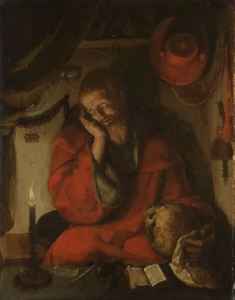 Saint Jerome in his Study by Candlelight, c.1520-c.1530. Creator: Aert Claesz