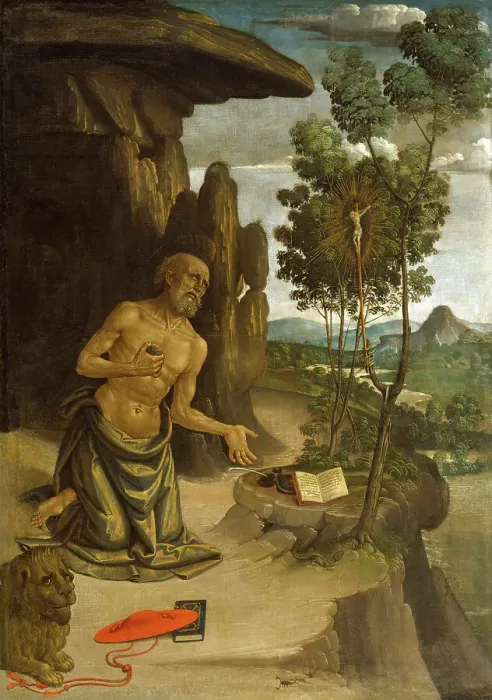 Framed Print : Saint Jerome in the Wilderness, 1475-1480. Creator: Bernardino Pinturicchio Framed Print : Saint Jerome in the Wilderness, 1475-1480. Creator: Bernardino Pinturicchio