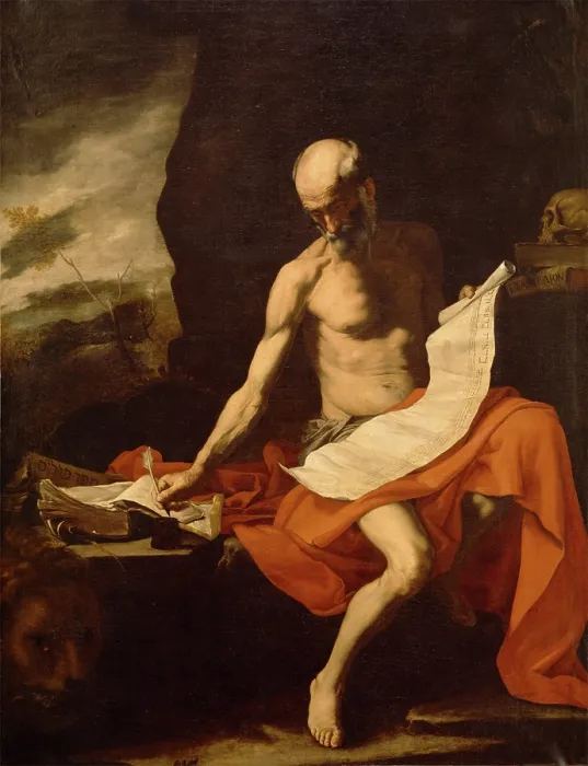 Framed Print : Saint Jerome in the Wilderness, between 1645 and 1685. Creator: Workshop of Jusepe de Ribera Framed Print : Saint Jerome in the Wilderness, between 1645 and 1685. Creator: Workshop of Jusepe de Ribera