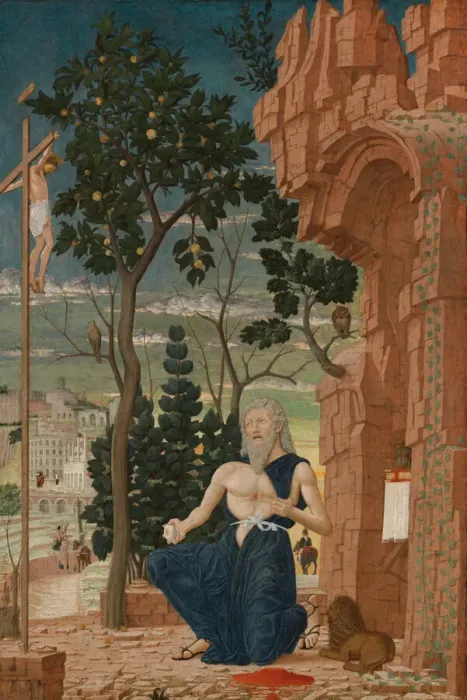 Framed Print : Saint Jerome in the Wilderness, c. 1475. Creator: Anon Framed Print : Saint Jerome in the Wilderness, c. 1475. Creator: Anon