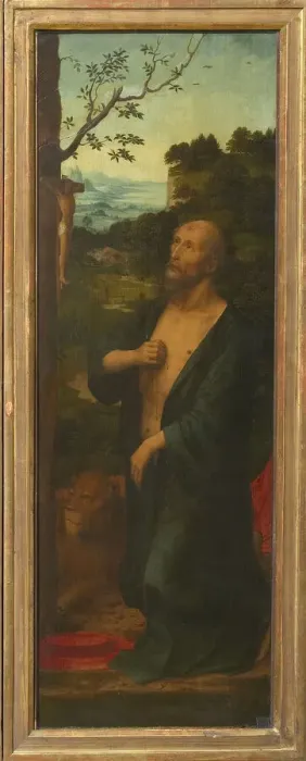 Framed Print : Saint Jerome (Wing of a triptych), 1530s. Creator: Isenbrant, Adriaen (1490-1551)