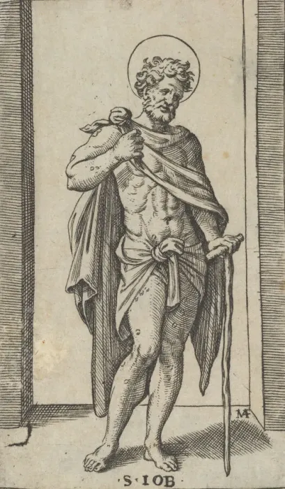 Framed Print : Saint Job, wearing a cloak, from the series Piccoli Santi (Small Saints), ca. 1... ca Framed Print : Saint Job, wearing a cloak, from the series Piccoli Santi (Small Saints), ca. 1... ca