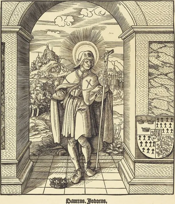 Framed Print : Saint Jodocus, 1516 / 1518. Creator: Leonhard Beck