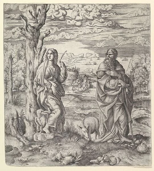 Saint John and Anthony in a Landscape, ca. 1544-45. Creator: Master IQV