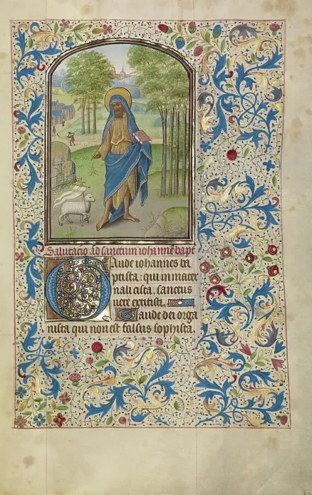 Framed Print : Saint John the Baptist; Arenberg Hours, early 1460s. Creator: Willem Vrelant Framed Print : Saint John the Baptist; Arenberg Hours, early 1460s. Creator: Willem Vrelant