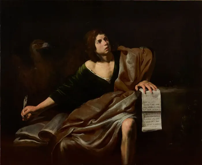 Framed Print : Saint John the Baptist, ca 1624-1625. Creator: Valentin de Boullogne (1591-1632) Framed Print : Saint John the Baptist, ca 1624-1625. Creator: Valentin de Boullogne (1591-1632)