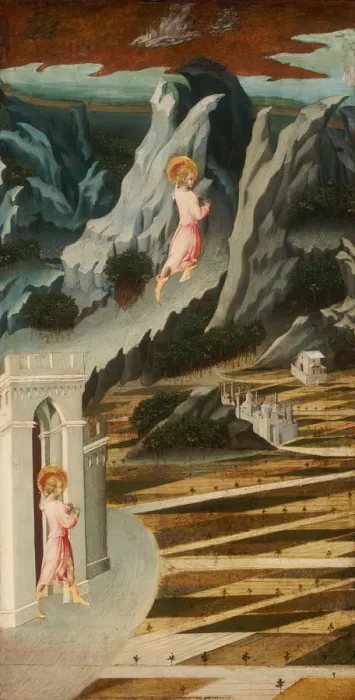 Framed Print : Saint John the Baptist Entering the Wilderness, 1455 / 60. Creator: Giovanni di Paolo Framed Print : Saint John the Baptist Entering the Wilderness, 1455 / 60. Creator: Giovanni di Paolo