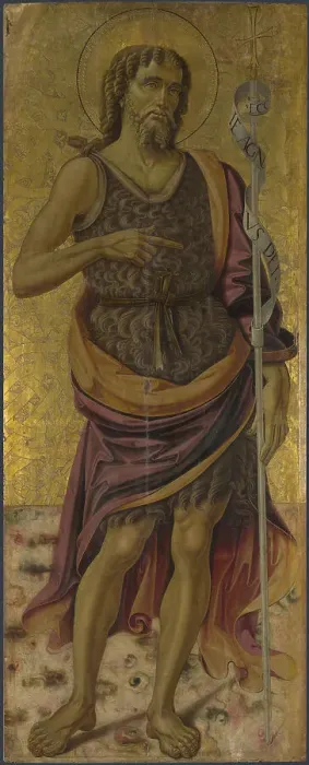 Framed Print : Saint John the Baptist (from Altarpiece: The Virgin and Child with Saints), ca 1475. Artist: Caporali, Bartolomeo (1420-1505) Framed Print : Saint John the Baptist (from Altarpiece: The Virgin and Child with Saints), ca 1475. Artist: Caporali, Bartolomeo (1420-1505)