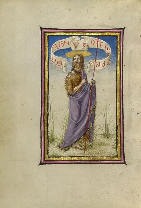 Framed Print : Saint John the Baptist; Gualenghi-d'Este Hours, about 1469. Creator: Taddeo Crivelli Framed Print : Saint John the Baptist; Gualenghi-d'Este Hours, about 1469. Creator: Taddeo Crivelli