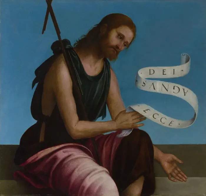 Framed Print : Saint John the Baptist (High Altarpiece, Oratory of S. Pietro in Vincoli), 1505. Artist: Costa, Lorenzo (1460-1535) Framed Print : Saint John the Baptist (High Altarpiece, Oratory of S. Pietro in Vincoli), 1505. Artist: Costa, Lorenzo (1460-1535)