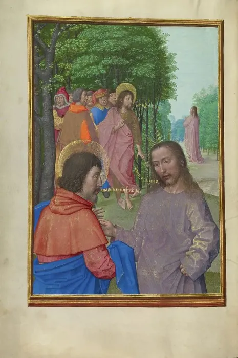 Framed Print : Saint John the Baptist Preaching and Christ with the Apostles; Spinola Hours, about 1510-1520. Creator: Workshop of Master of the First Prayer Book of Maximilian Framed Print : Saint John the Baptist Preaching and Christ with the Apostles; Spinola Hours, about 1510-1520. Creator: Workshop of Master of the First Prayer Book of Maximilian