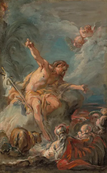 Framed Print : Saint John the Baptist Preaching in the Desert, 1758 / 64. Creator: Jean-Baptiste Deshays Framed Print : Saint John the Baptist Preaching in the Desert, 1758 / 64. Creator: Jean-Baptiste Deshays