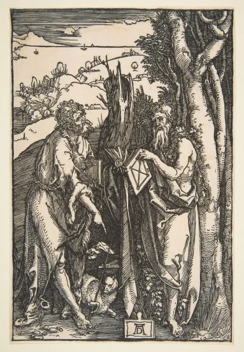 Framed Print : Saint John the Baptist and Saint Onuphrius, ca. 1503. Creator: Albrecht Durer Framed Print : Saint John the Baptist and Saint Onuphrius, ca. 1503. Creator: Albrecht Durer