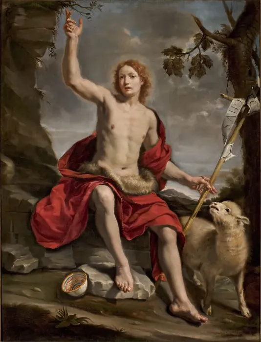 Framed Print : Saint John the Baptist in the Wilderness, c 1670. Creator: Savolini; Cristoforo (1639-1677) Framed Print : Saint John the Baptist in the Wilderness, c 1670. Creator: Savolini; Cristoforo (1639-1677)