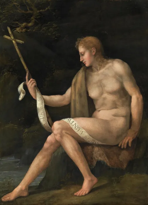 Framed Print : Saint John the Baptist in the Wilderness, early to mid-16th century. Creator: Bacchiacca Framed Print : Saint John the Baptist in the Wilderness, early to mid-16th century. Creator: Bacchiacca