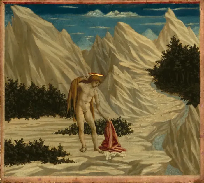 Framed Print : Saint John in the Desert, c. 1445 / 1450. Creator: Domenico Veneziano Framed Print : Saint John in the Desert, c. 1445 / 1450. Creator: Domenico Veneziano