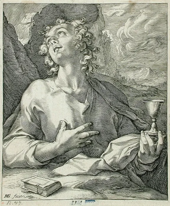 Framed Print : Saint John the Evangelist, 1589. Creator: Hendrik Goltzius Framed Print : Saint John the Evangelist, 1589. Creator: Hendrik Goltzius