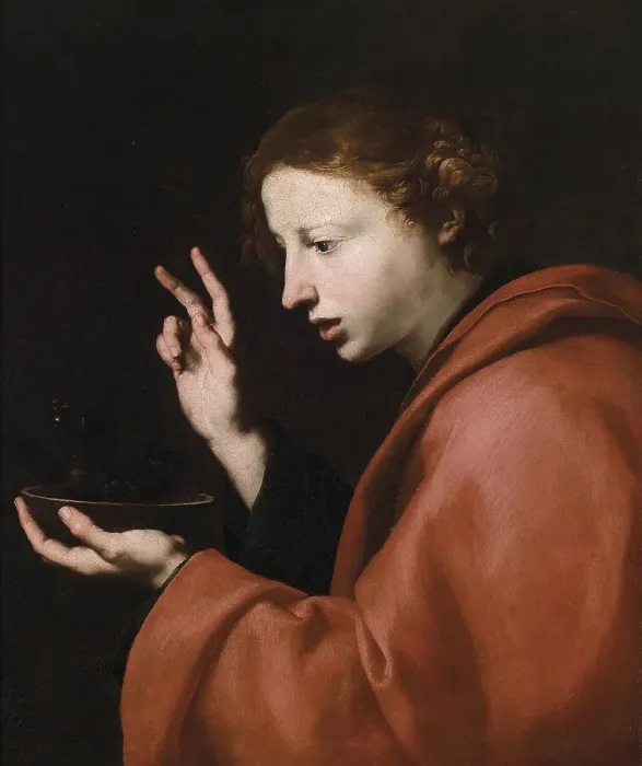 Framed Print : Saint John the Evangelist. Artist: Ribera, Jose, de (1591-1652) Framed Print : Saint John the Evangelist. Artist: Ribera, Jose, de (1591-1652)