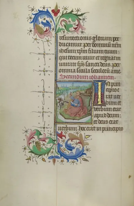 Framed Print : Saint John the Evangelist; Book of Hours, about 1450-1455. Creator: Master of the Lee Hours Framed Print : Saint John the Evangelist; Book of Hours, about 1450-1455. Creator: Master of the Lee Hours