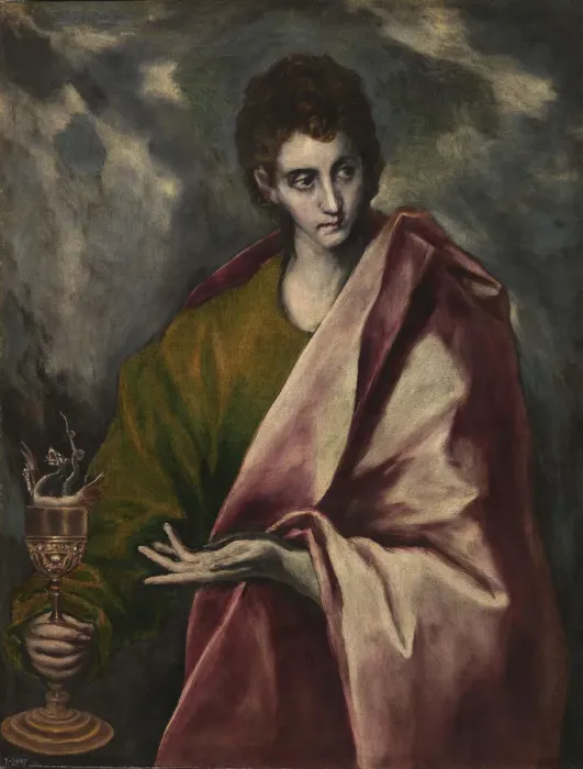 Framed Print : Saint John the Evangelist, c. 1605. Artist: El Greco, Dominico (1541-1614) Framed Print : Saint John the Evangelist, c. 1605. Artist: El Greco, Dominico (1541-1614)