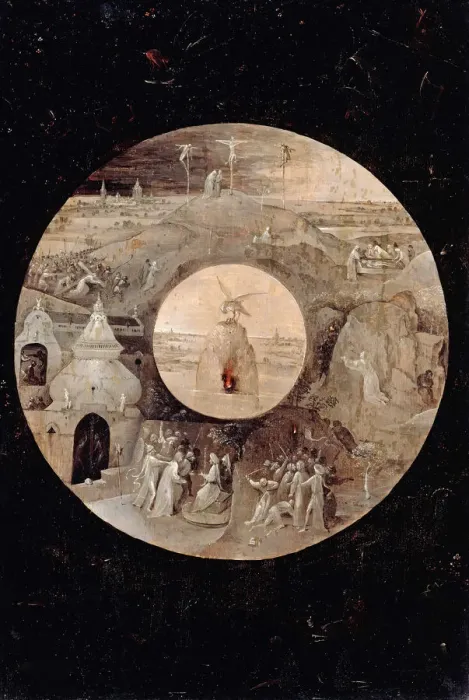 Framed Print : Saint John the Evangelist on Patmos (Reverse side). The Passion of the Christ, c. 1505. Artist: Bosch, Hieronymus (c. 1450-1516) Framed Print : Saint John the Evangelist on Patmos (Reverse side). The Passion of the Christ, c. 1505. Artist: Bosch, Hieronymus (c. 1450-1516)