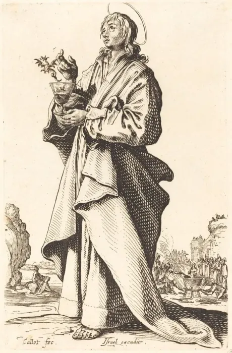 Framed Print : Saint John the Evangelist, published 1631. Creator: Jacques Callot