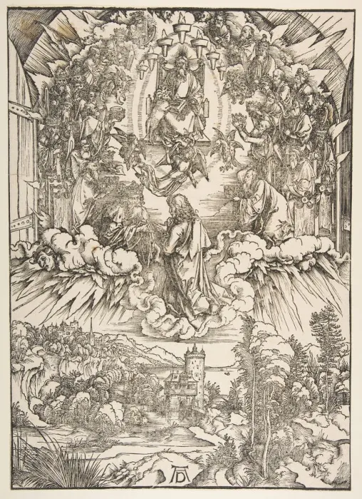 Framed Print : Saint John before God and the Elders, from The Apocalypse, ca. 1496 Framed Print : Saint John before God and the Elders, from The Apocalypse, ca. 1496