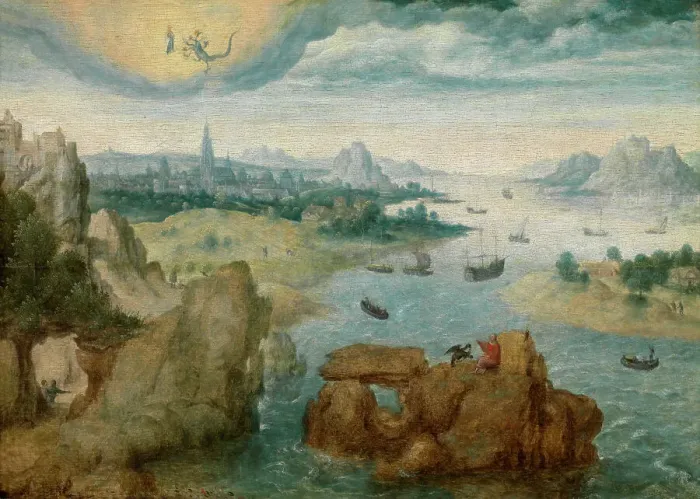 Framed Print : Saint John on Patmos, 1500-1515. Creator: Anon Framed Print : Saint John on Patmos, 1500-1515. Creator: Anon