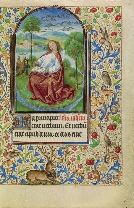 Framed Print : Saint John on Patmos; Book of Hours, about 1466-1470. Creator: Master of Jacques of Luxembourg Framed Print : Saint John on Patmos; Book of Hours, about 1466-1470. Creator: Master of Jacques of Luxembourg