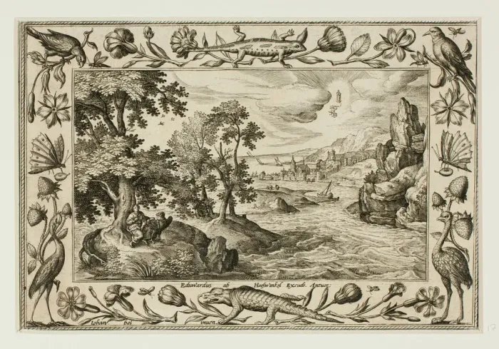 Framed Print : Saint John on Patmos, from Landscapes with Old and New Testament Scenes Framed Print : Saint John on Patmos, from Landscapes with Old and New Testament Scenes