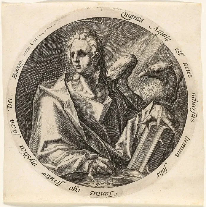 Framed Print : Saint John, plate four from The Four Evangelists, 1588. Creator: Jacques de Gheyn II Framed Print : Saint John, plate four from The Four Evangelists, 1588. Creator: Jacques de Gheyn II