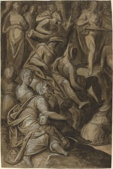 Framed Print : Saint John Preaching, 1575 / 1580. Creator: Anthonie Blocklandt