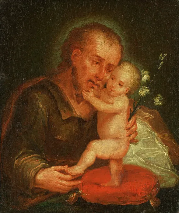Framed Print : Saint Joseph with Baby Jesus, 1770-1780. Creator: Unknown Framed Print : Saint Joseph with Baby Jesus, 1770-1780. Creator: Unknown