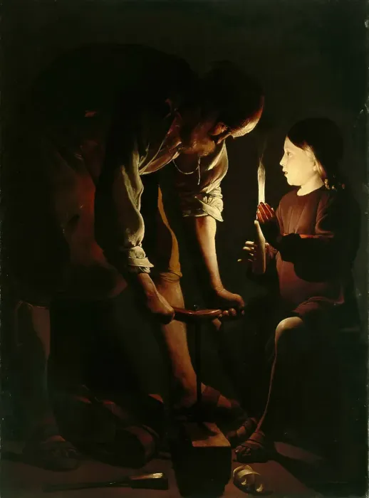 Framed Print : Saint Joseph, the Carpenter, 1642-1643. Creator: La Tour, Georges, de (1583-1652) Framed Print : Saint Joseph, the Carpenter, 1642-1643. Creator: La Tour, Georges, de (1583-1652)