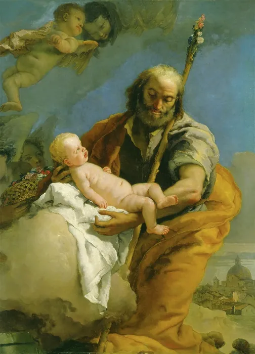 Framed Print : Saint Joseph and the Christ Child, between 1767and 1769. Creator: Giovanni Battista Tiepolo Framed Print : Saint Joseph and the Christ Child, between 1767and 1769. Creator: Giovanni Battista Tiepolo