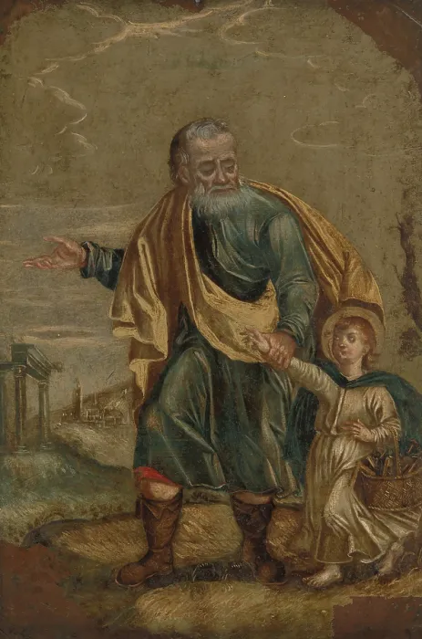 Framed Print : Saint Joseph with the Christ Child, 18th century. Creator: Unknown Framed Print : Saint Joseph with the Christ Child, 18th century. Creator: Unknown