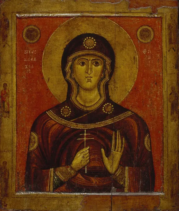 Framed Print : Saint Juliana, Early 13th cen Artist: Russian icon