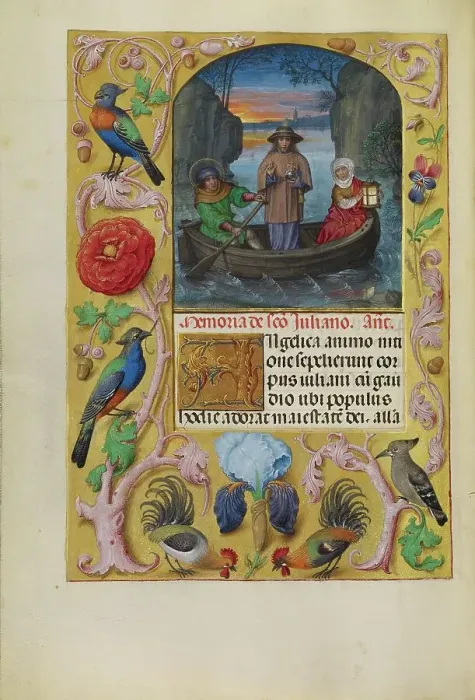 Framed Print : Saint Julianus and his Wife; Spinola Hours, about 1510-1520. Creator: Master of James IV of Scotland Framed Print : Saint Julianus and his Wife; Spinola Hours, about 1510-1520. Creator: Master of James IV of Scotland