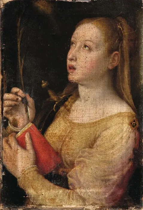 Framed Print : Saint Justina of Padua. Creator: Longhi; Barbara (1552-c. 1638) Framed Print : Saint Justina of Padua. Creator: Longhi; Barbara (1552-c. 1638)