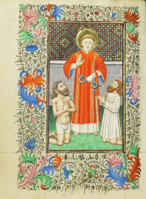 Framed Print : Saint Leonard; Book of Hours, about 1430-1440. Creator: Fastolf Master Framed Print : Saint Leonard; Book of Hours, about 1430-1440. Creator: Fastolf Master