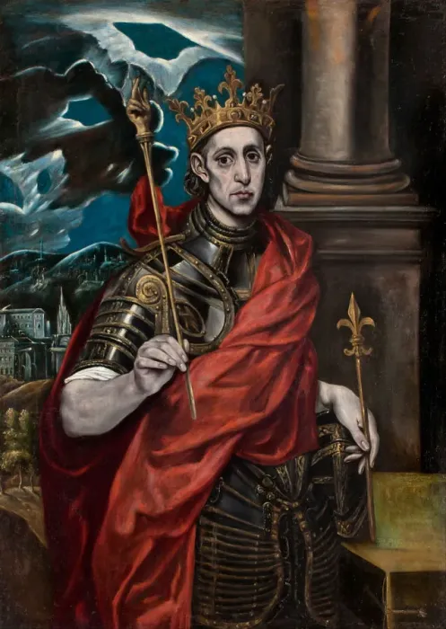 Framed Print : Saint Louis IX of France. Artist: El Greco, (Studio of) Framed Print : Saint Louis IX of France. Artist: El Greco, (Studio of)
