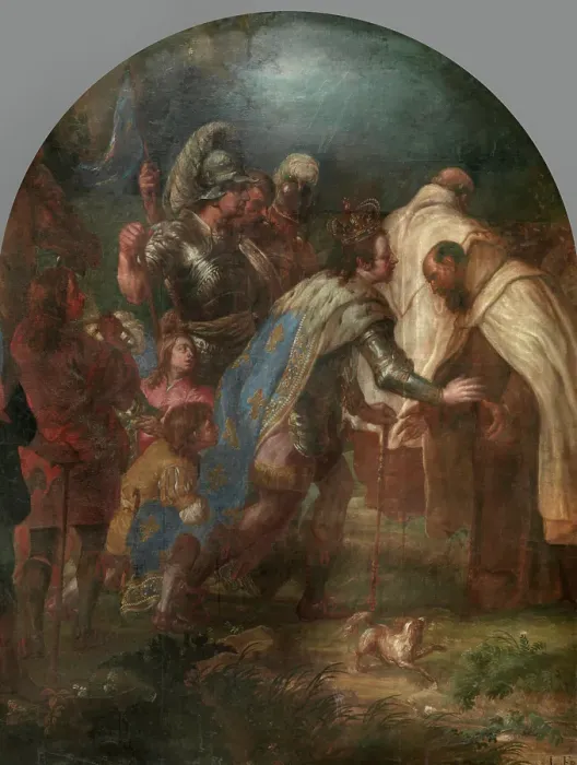 Framed Print : Saint Louis IX, King of France, Receives Pierre de Corbie. Creator: Lucas Franchoys the Younger Framed Print : Saint Louis IX, King of France, Receives Pierre de Corbie. Creator: Lucas Franchoys the Younger