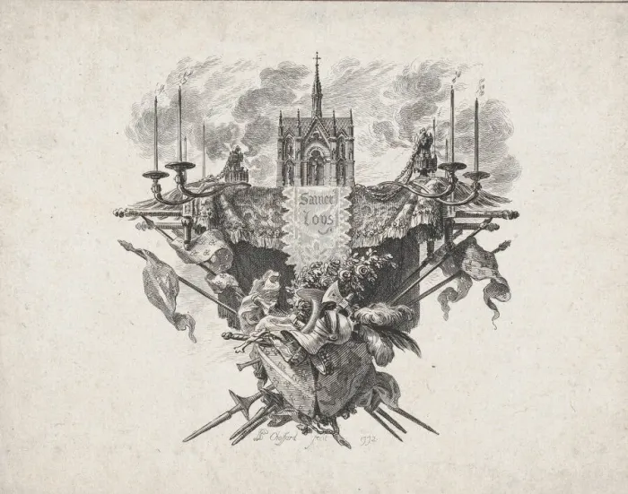 Framed Print : Saint Louis Vignette, 1772. Creator: Pierre Philippe Choffard Framed Print : Saint Louis Vignette, 1772. Creator: Pierre Philippe Choffard