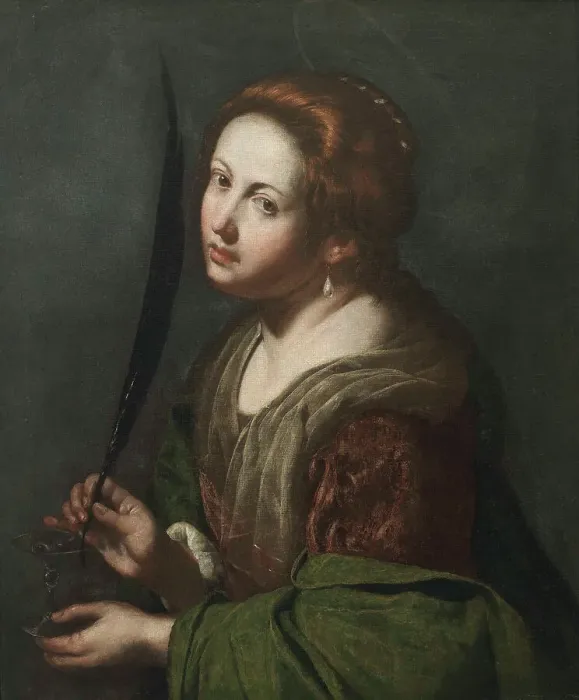 Framed Print : Saint Lucia, 1636-1638. Creator: Gentileschi, Artemisia (1598-1653) Framed Print : Saint Lucia, 1636-1638. Creator: Gentileschi, Artemisia (1598-1653)