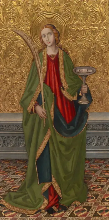 Framed Print : Saint Lucy, About 1500. Creators: Vergos Workshop, Rafael Vergos Framed Print : Saint Lucy, About 1500. Creators: Vergos Workshop, Rafael Vergos