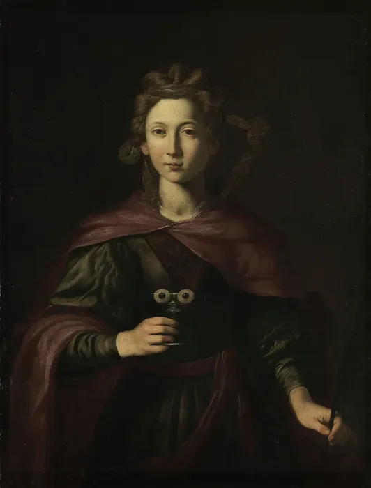 Framed Print : Saint Lucy, probably approx. 1630-1650. Creator: Giovanni Ricca Framed Print : Saint Lucy, probably approx. 1630-1650. Creator: Giovanni Ricca